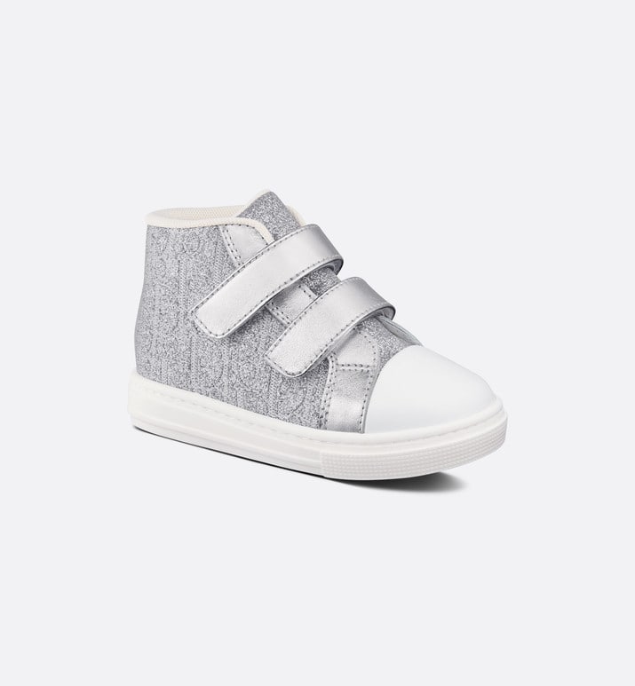 B23 Baby High-Top Sneaker • Silver-Tone Dior Oblique Technical Fabric