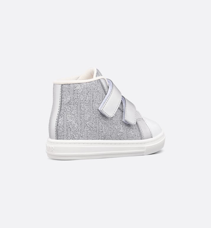 B23 Baby High-Top Sneaker • Silver-Tone Dior Oblique Technical Fabric