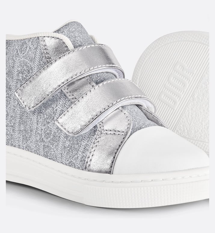B23 Baby High-Top Sneaker • Silver-Tone Dior Oblique Technical Fabric