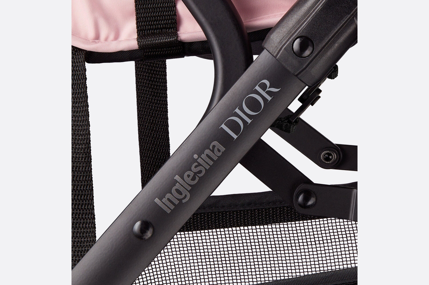 Stroller • Powder Pink Water-Repellent Cannage Canvas