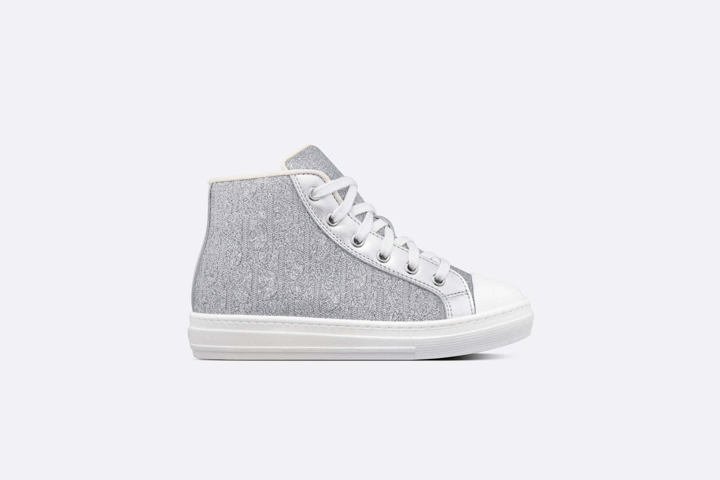 B23 Kid's High-Top Sneaker • Silver-Tone Dior Oblique Technical Fabric