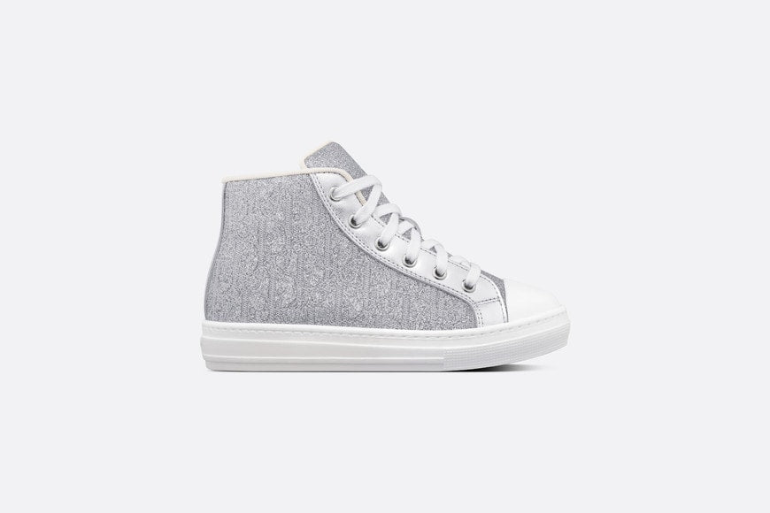 B23 Kid's High-Top Sneaker • Silver-Tone Dior Oblique Technical Fabric