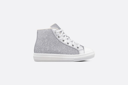B23 Kid's High-Top Sneaker • Silver-Tone Dior Oblique Technical Fabric