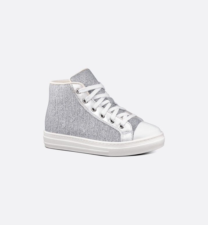 B23 Kid's High-Top Sneaker • Silver-Tone Dior Oblique Technical Fabric