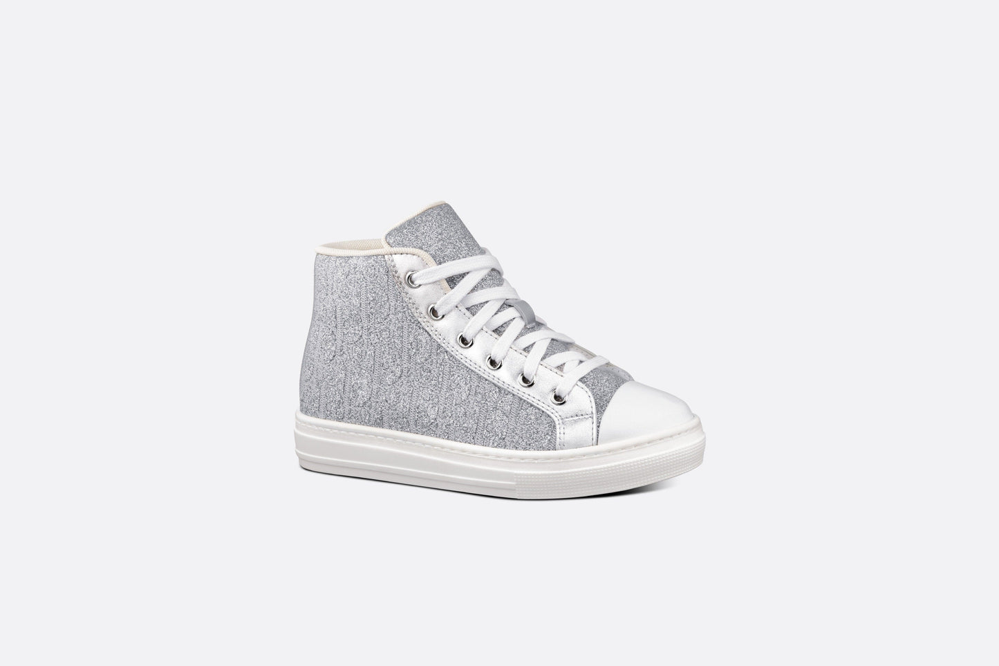 B23 Kid's High-Top Sneaker • Silver-Tone Dior Oblique Technical Fabric