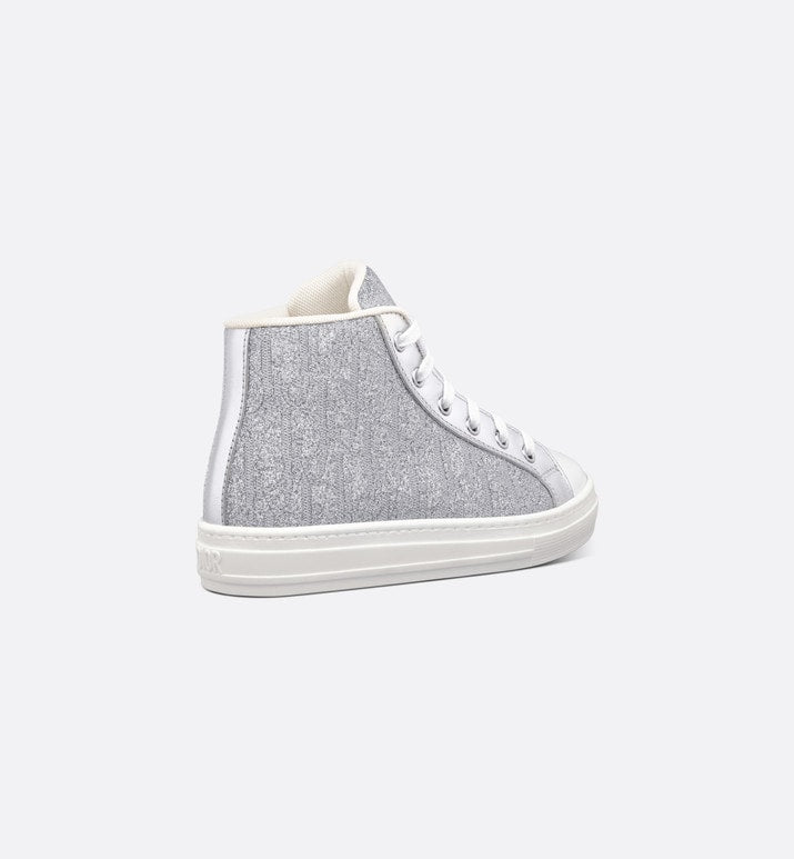 B23 Kid's High-Top Sneaker • Silver-Tone Dior Oblique Technical Fabric