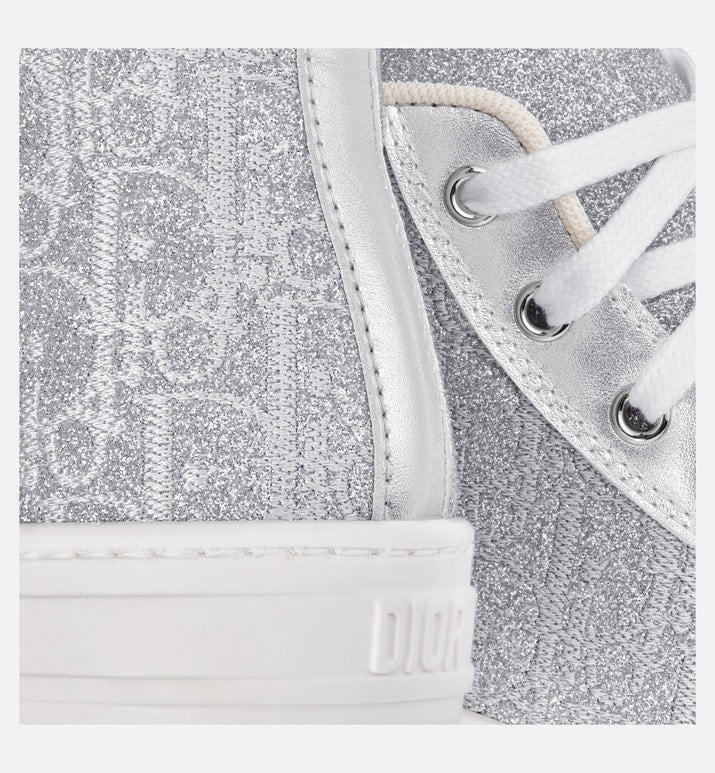 B23 Kid's High-Top Sneaker • Silver-Tone Dior Oblique Technical Fabric
