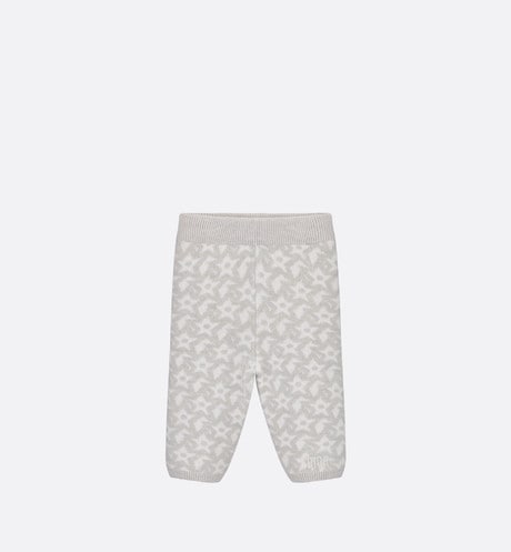 Baby Pants • Ivory Wool and Cashmere Jacquard Knit with Gray Stars