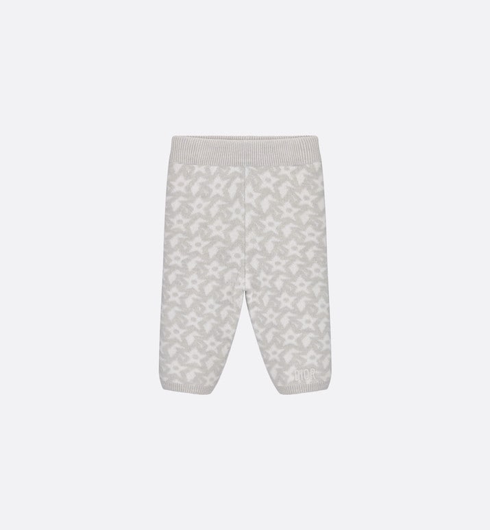 Baby Pants • Ivory Wool and Cashmere Jacquard Knit with Gray Stars