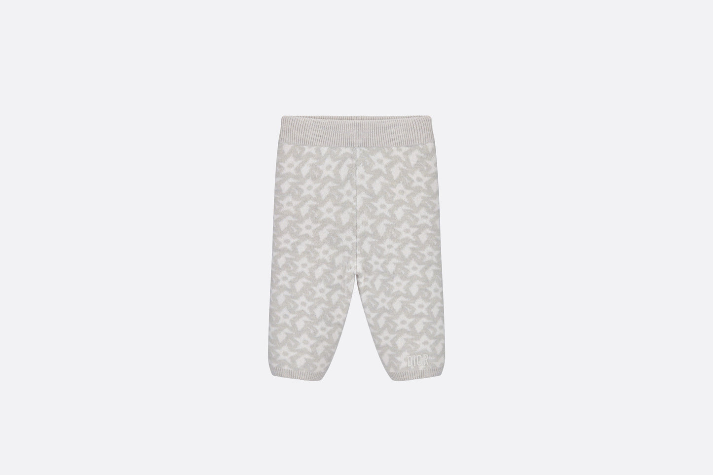 Baby Pants • Ivory Wool and Cashmere Jacquard Knit with Gray Stars