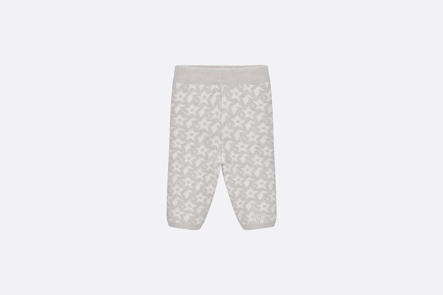 Baby Pants • Ivory Wool and Cashmere Jacquard Knit with Gray Stars