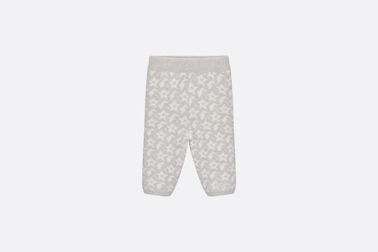 Baby Pants • Ivory Wool and Cashmere Jacquard Knit with Gray Stars