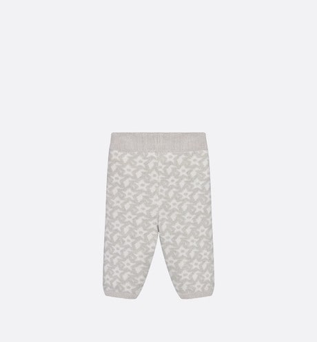 Baby Pants • Ivory Wool and Cashmere Jacquard Knit with Gray Stars
