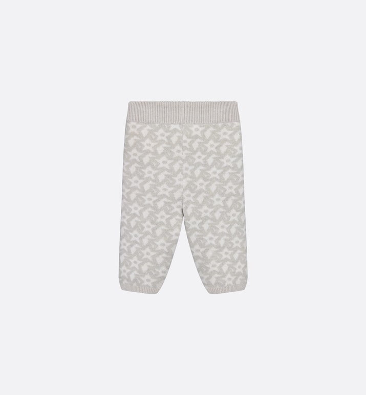 Baby Pants • Ivory Wool and Cashmere Jacquard Knit with Gray Stars
