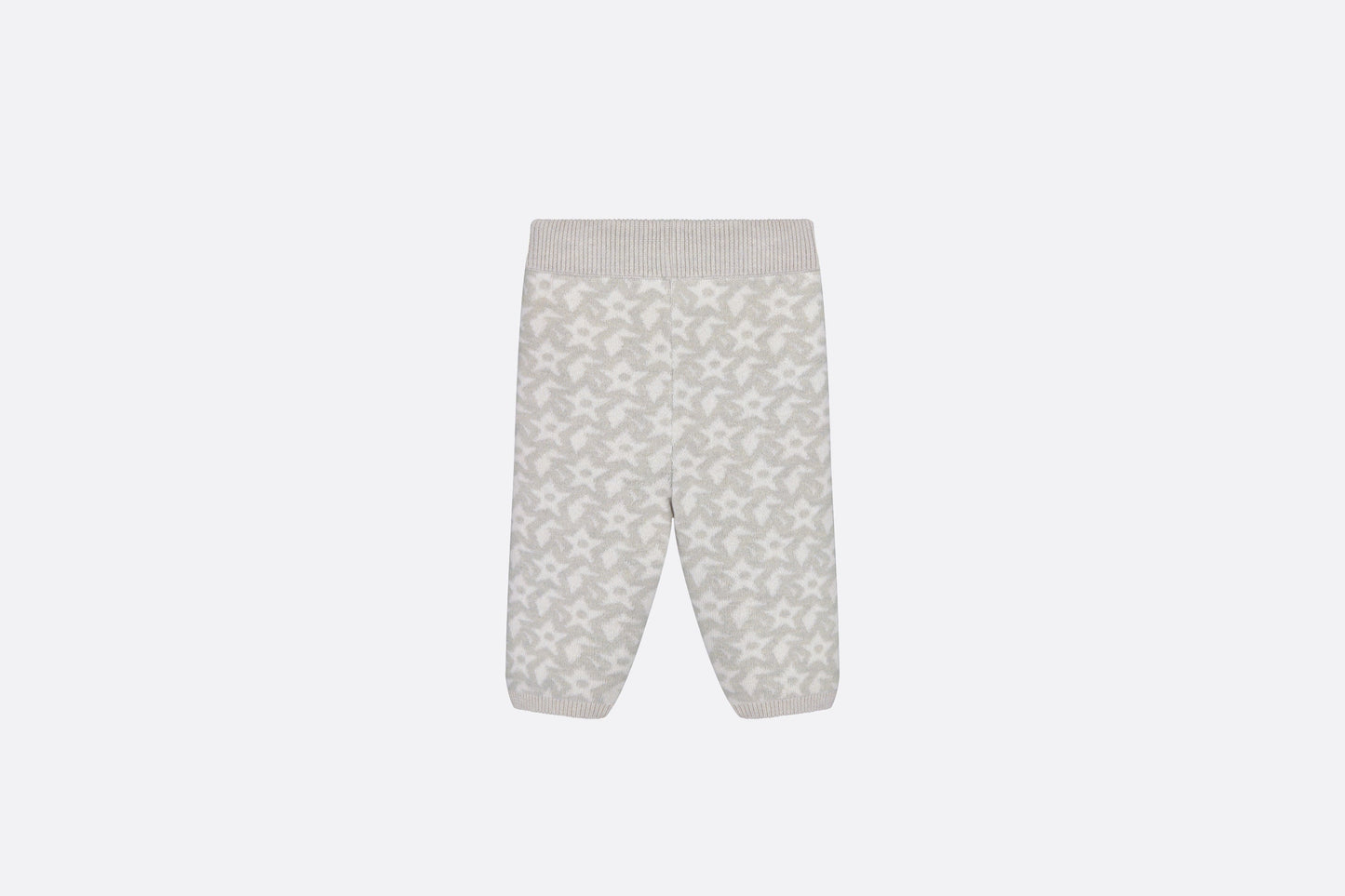 Baby Pants • Ivory Wool and Cashmere Jacquard Knit with Gray Stars