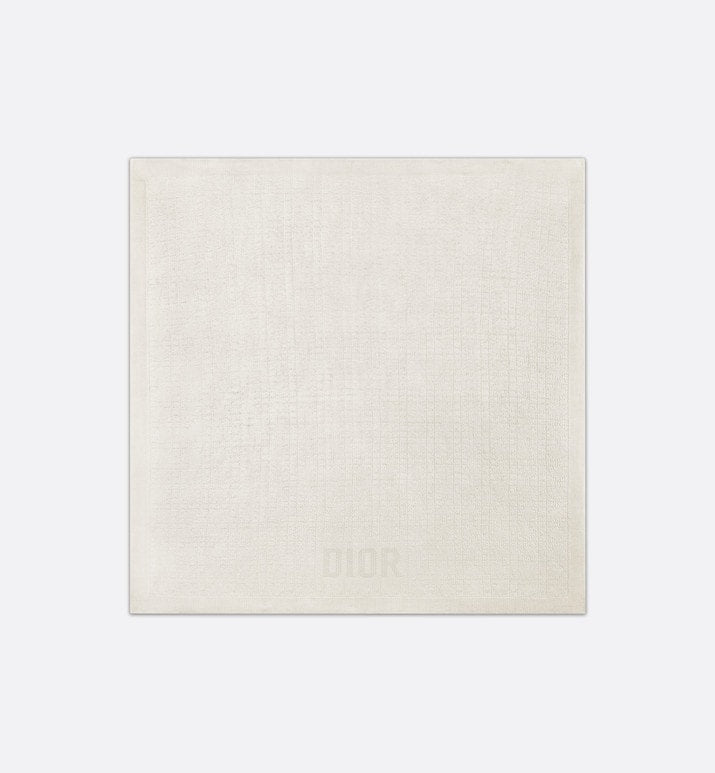 Baby Blanket • Ivory Wool and Cashmere Knit with Gold-Tone Cannage