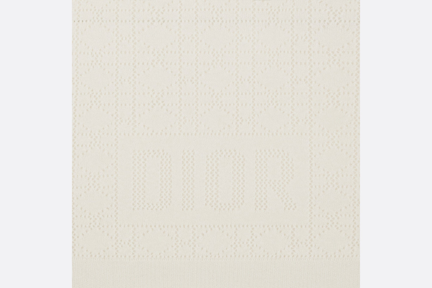 Baby Blanket • Ivory Wool and Cashmere Knit with Gold-Tone Cannage