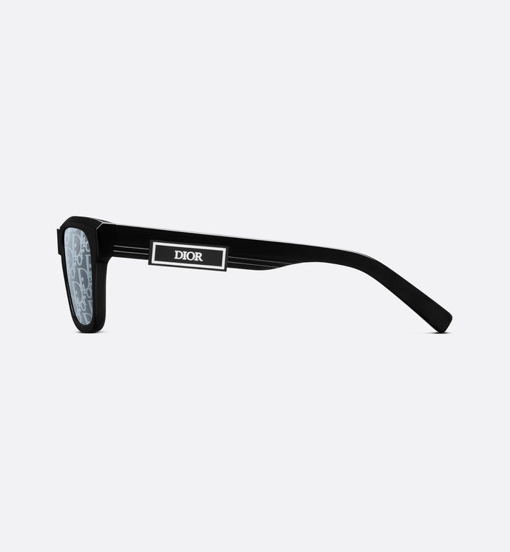 DiorB23 S1I • Black Rectangular Sunglasses with Dior Oblique Motif
