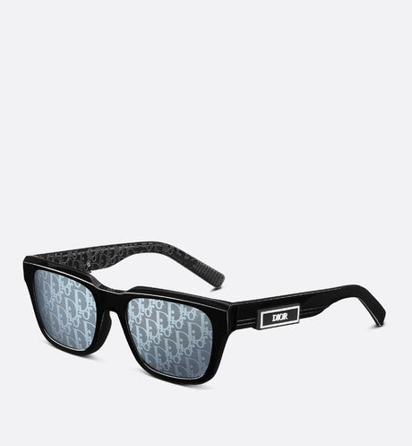 DiorB23 S1I • Black Rectangular Sunglasses with Dior Oblique Motif