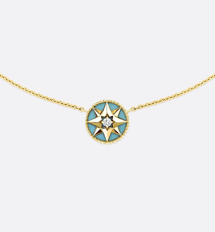 Rose Des Vents Necklace • Yellow Gold, Diamond and Turquoise