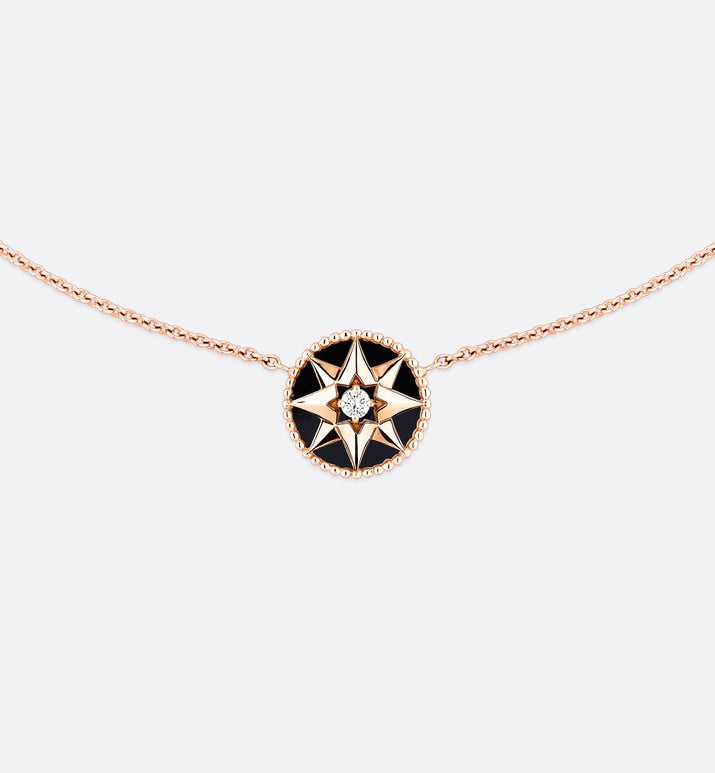 Rose Des Vents Necklace • Rose Gold, Diamond and Onyx