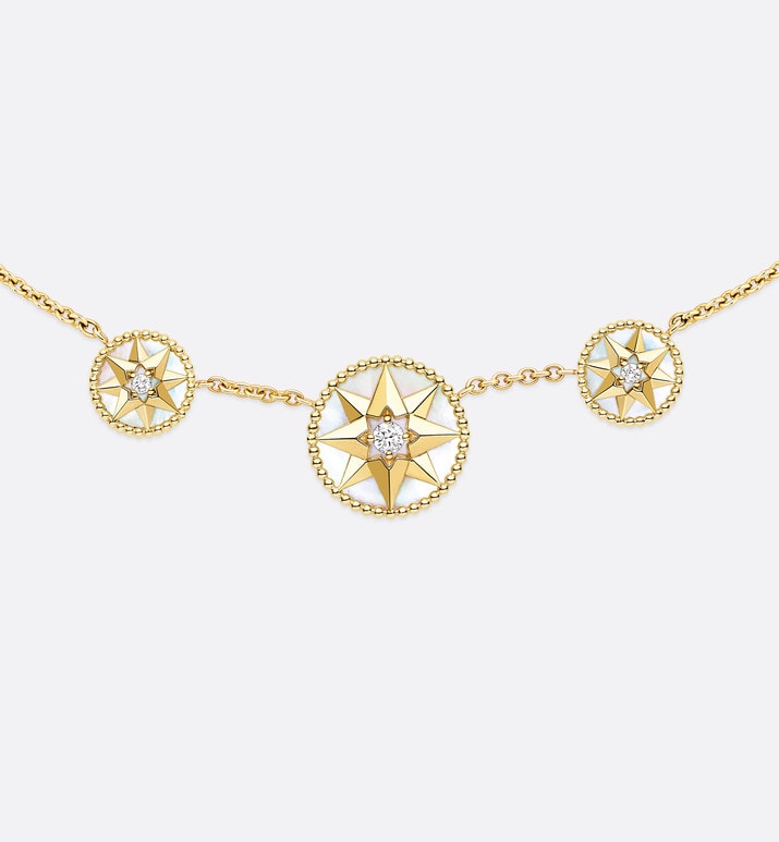 Rose Des Vents Necklace • Yellow Gold, Diamonds and Mother-of-Pearl