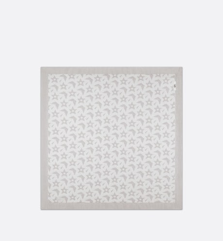 Baby Blanket • Ivory Wool and Cashmere Jacquard Knit with Gray Stars