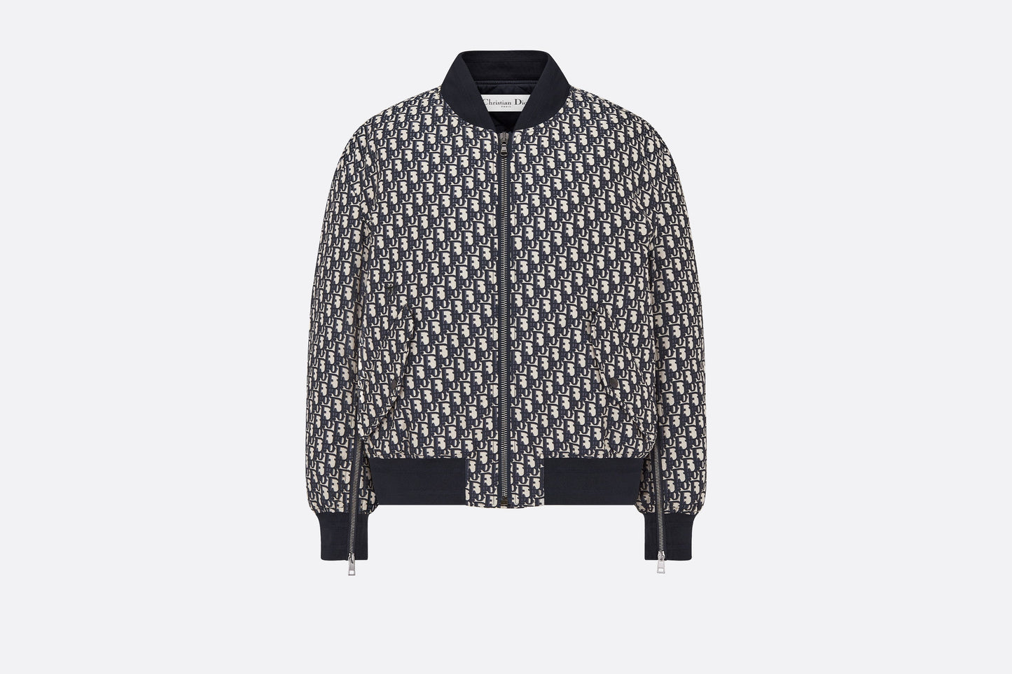 Bomber Jacket • Blue Technical Taffeta Jacquard with Dior Oblique Motif