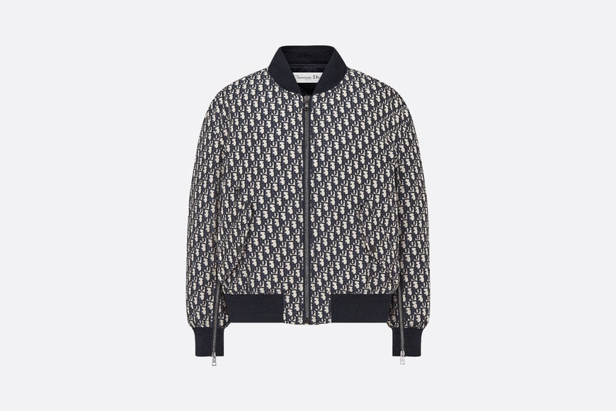 Bomber Jacket • Blue Technical Taffeta Jacquard with Dior Oblique Motif
