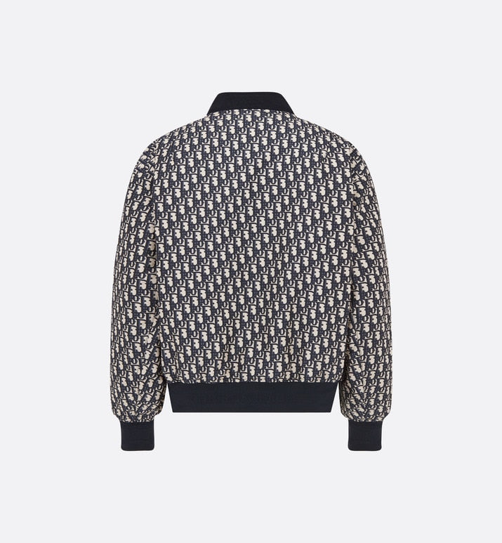 Bomber Jacket • Blue Technical Taffeta Jacquard with Dior Oblique Motif