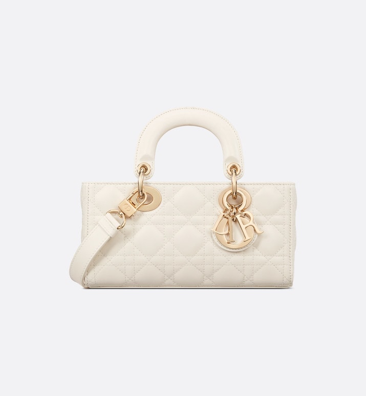 Small Lady D-Joy Bag • Latte Cannage Lambskin