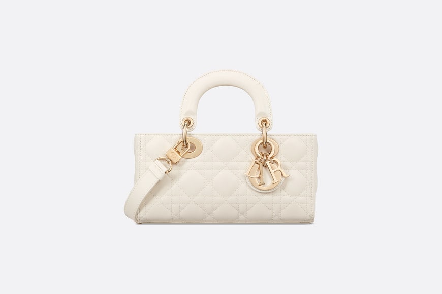 Small Lady D-Joy Bag • Latte Cannage Lambskin