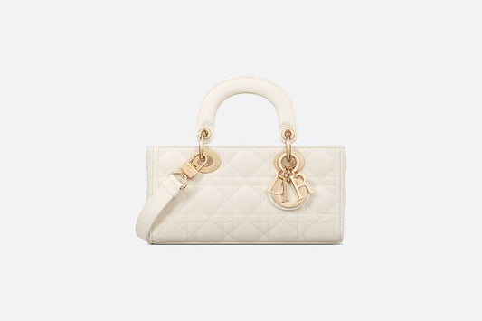 Small Lady D-Joy Bag • Latte Cannage Lambskin