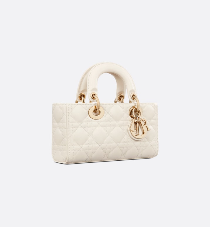 Small Lady D-Joy Bag • Latte Cannage Lambskin