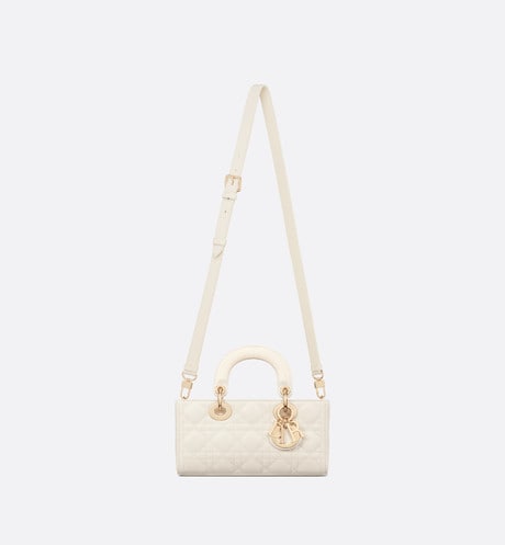 Small Lady D-Joy Bag • Latte Cannage Lambskin