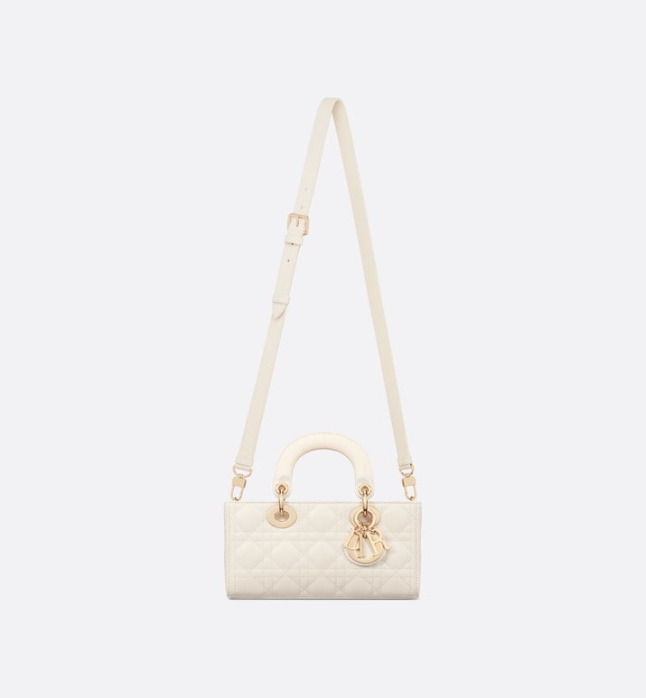 Small Lady D-Joy Bag • Latte Cannage Lambskin