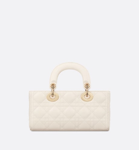Small Lady D-Joy Bag • Latte Cannage Lambskin