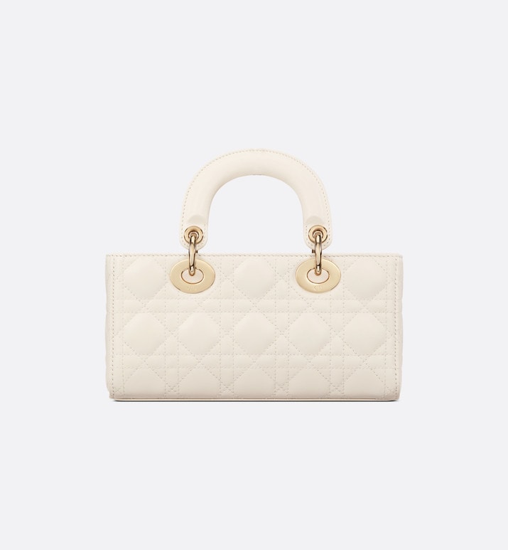 Small Lady D-Joy Bag • Latte Cannage Lambskin