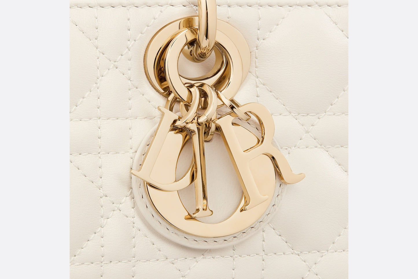 Small Lady D-Joy Bag • Latte Cannage Lambskin