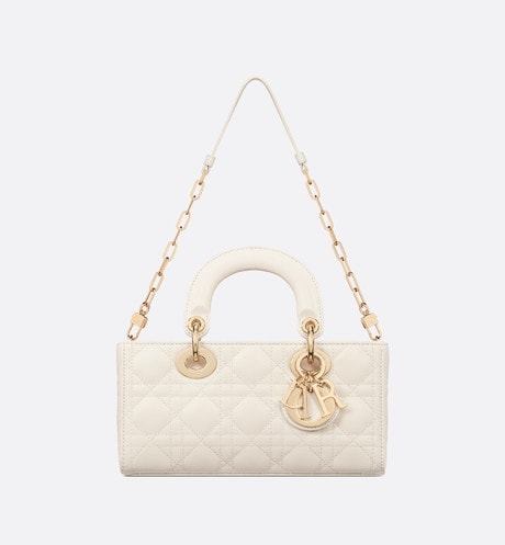 Small Lady D-Joy Bag • Latte Cannage Lambskin
