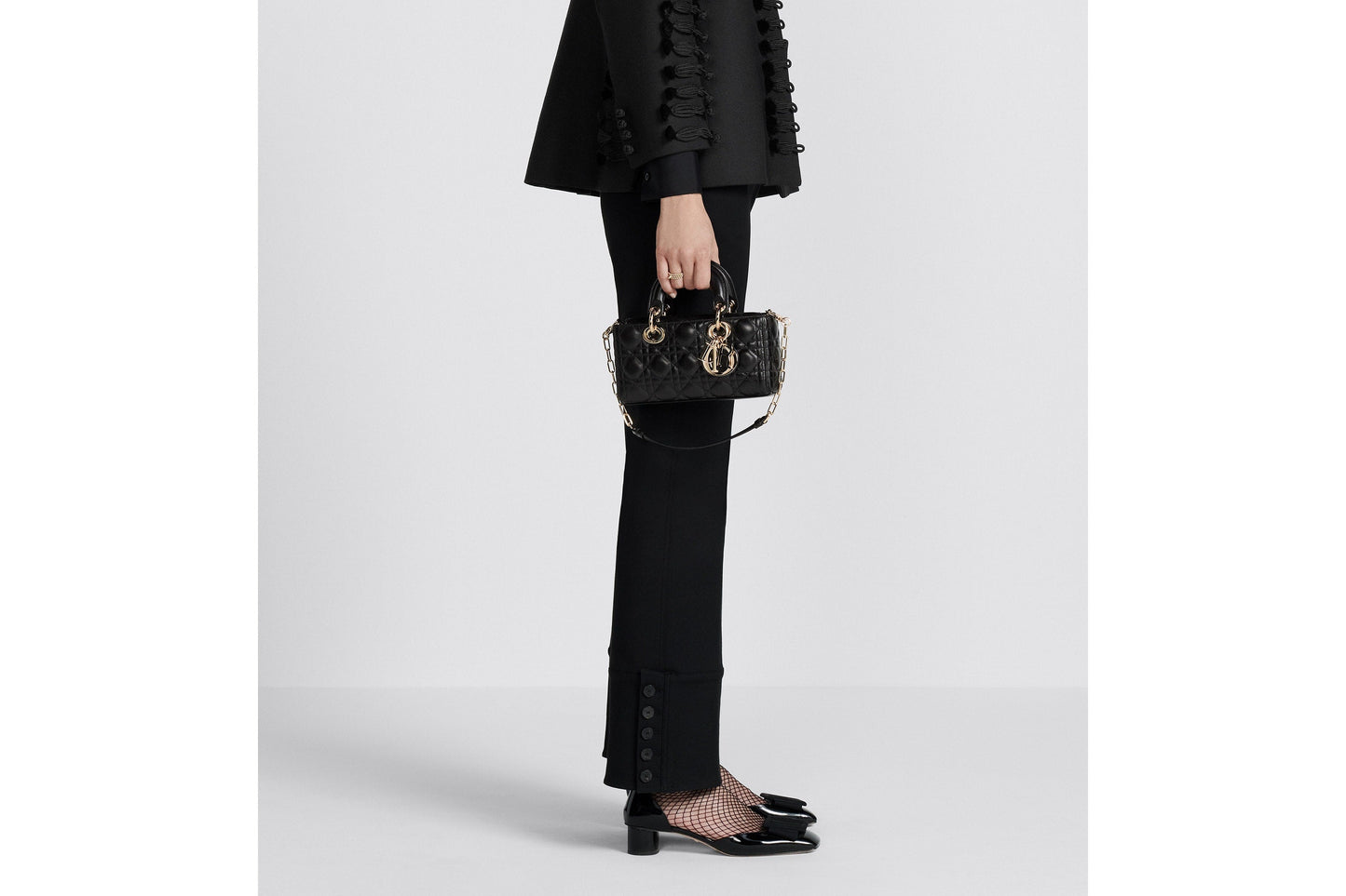 Small Lady D-Joy Bag • Latte Cannage Lambskin