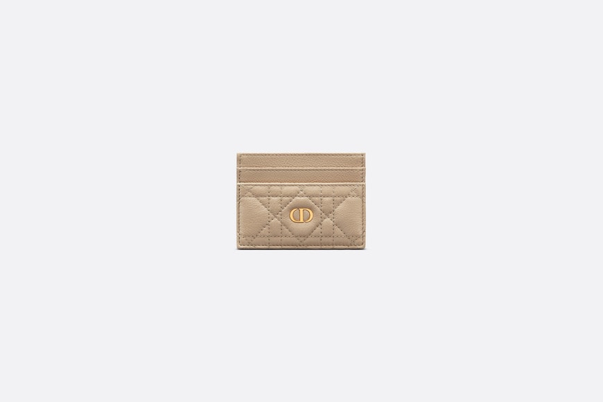 Dior Caro Five-Slot Card Holder • Sand-Colored Supple Cannage Calfskin