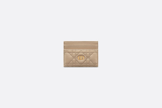 Dior Caro Five-Slot Card Holder • Sand-Colored Supple Cannage Calfskin