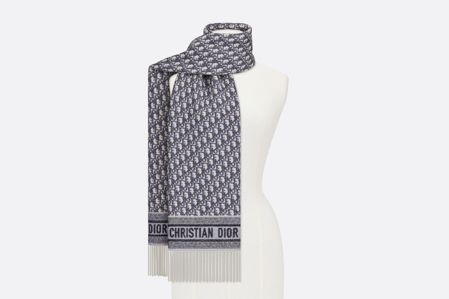 Dior Oblique Scarf • Navy Blue Cashmere