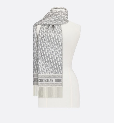 Dior Oblique Scarf • Gray Cashmere