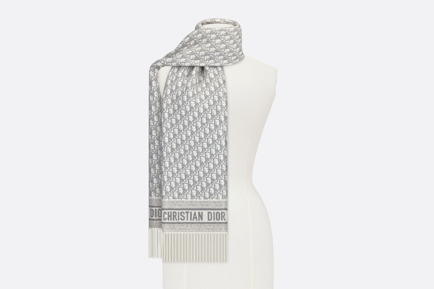 Dior Oblique Scarf • Gray Cashmere