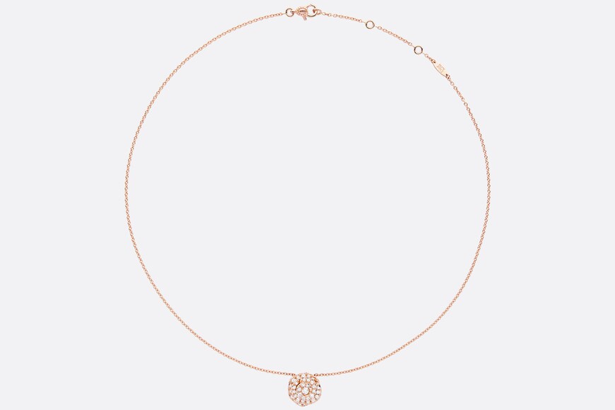 Large Rose Dior Couture Necklace • Pink Gold and Diamonds
