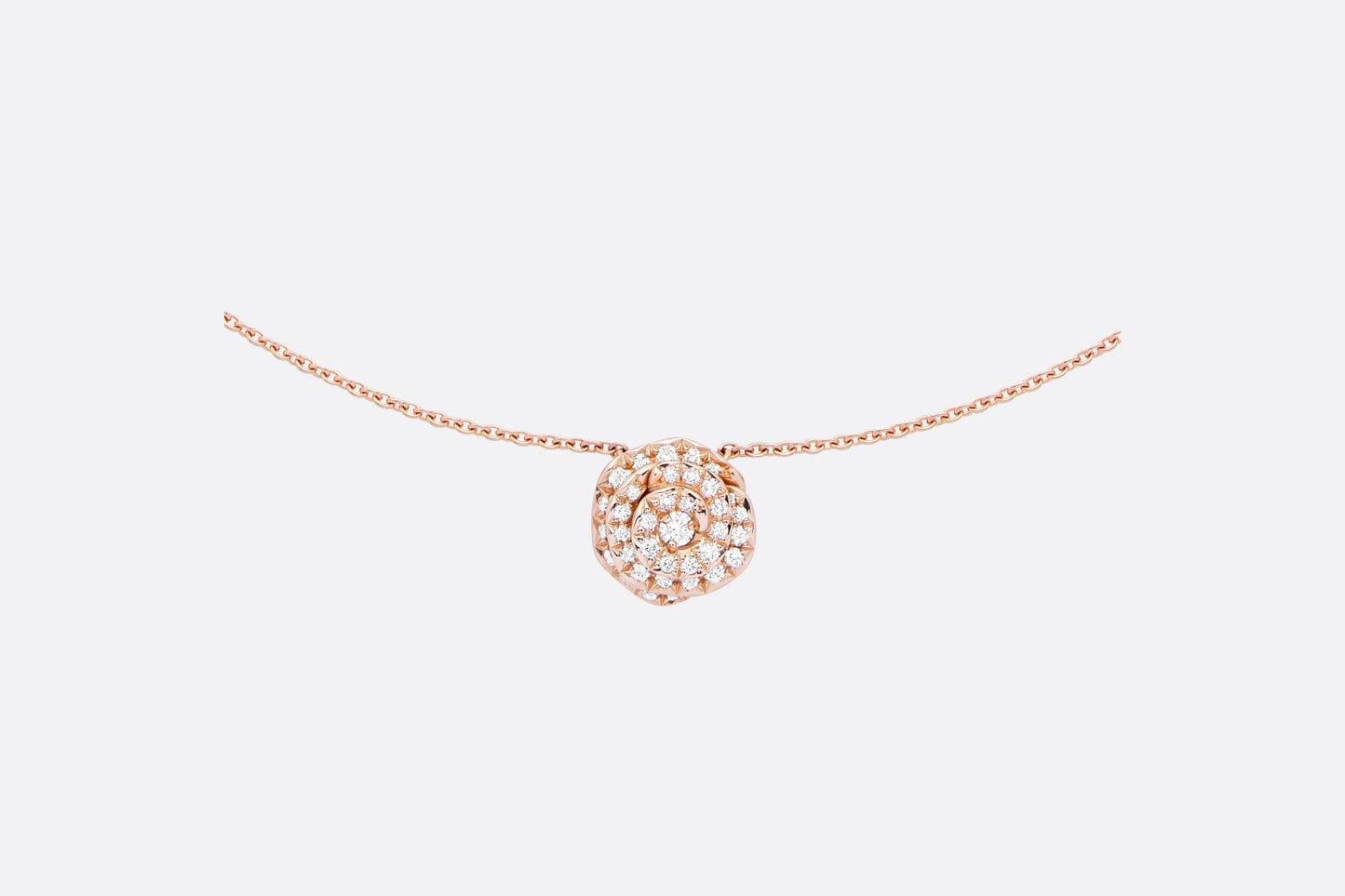 Large Rose Dior Couture Necklace • Pink Gold and Diamonds