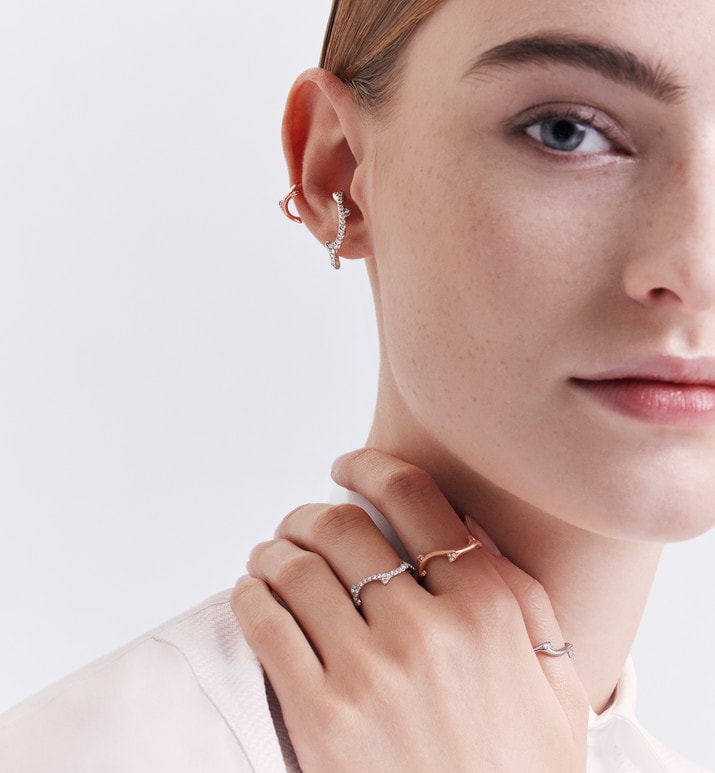 Bois de Rose Ear Jewelry • White Gold and Diamonds