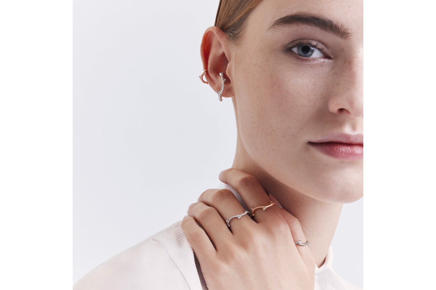 Bois de Rose Ear Jewelry • White Gold and Diamonds